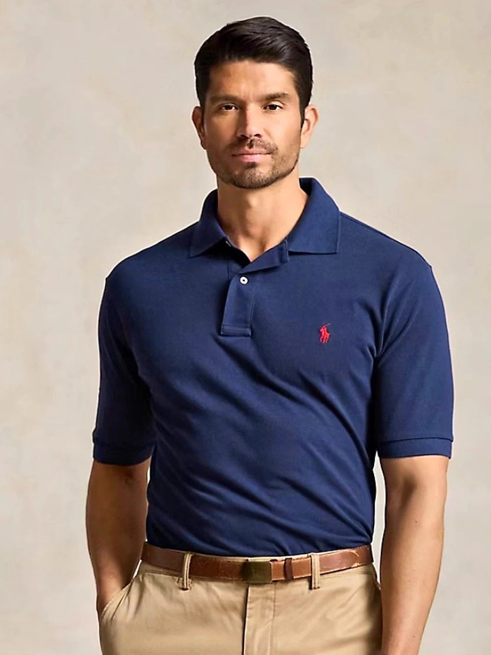 Polo Ralph Lauren Custom Fit Mesh Polo Shirt Men's Blue Large Long